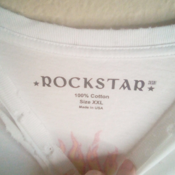 Nwot Rockstar Sushi Heavily Distress Flame Graphic Tee - Picture 12 of 17